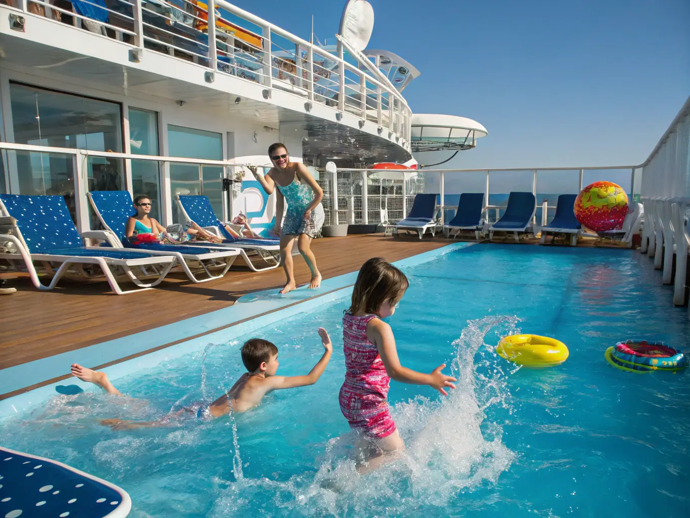 A family happily embarking on a cruise ship, representing holiday travel and visa assistance.